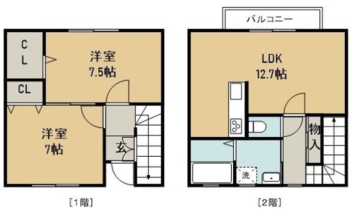 徳島県徳島市勝占町中須(一戸建)の賃貸物件の間取り