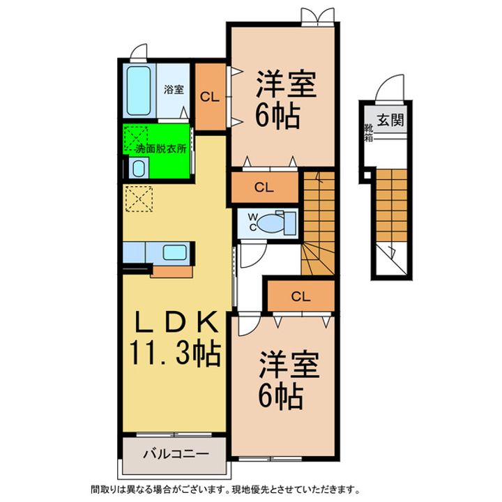 徳島県阿南市大潟町(アパート)の賃貸物件の間取り