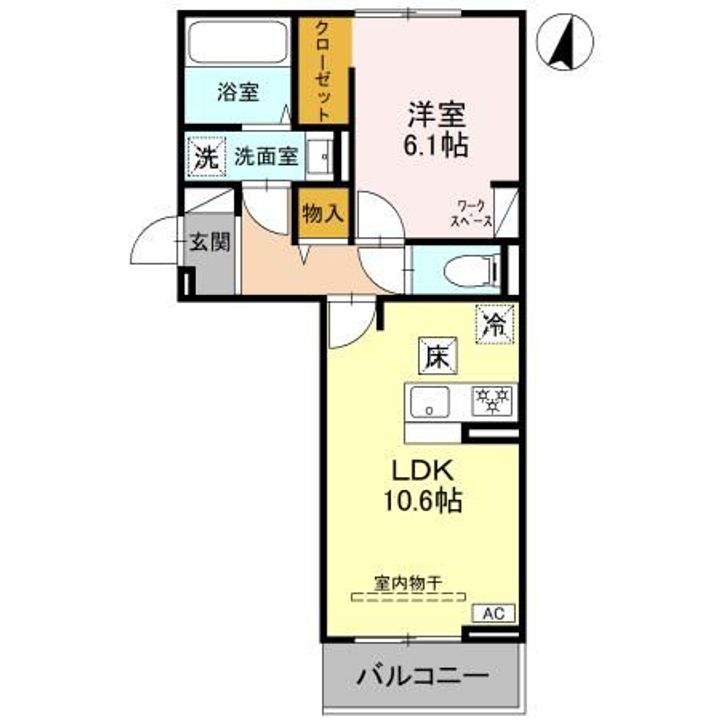 埼玉県上尾市大字上(アパート)の賃貸物件の間取り
