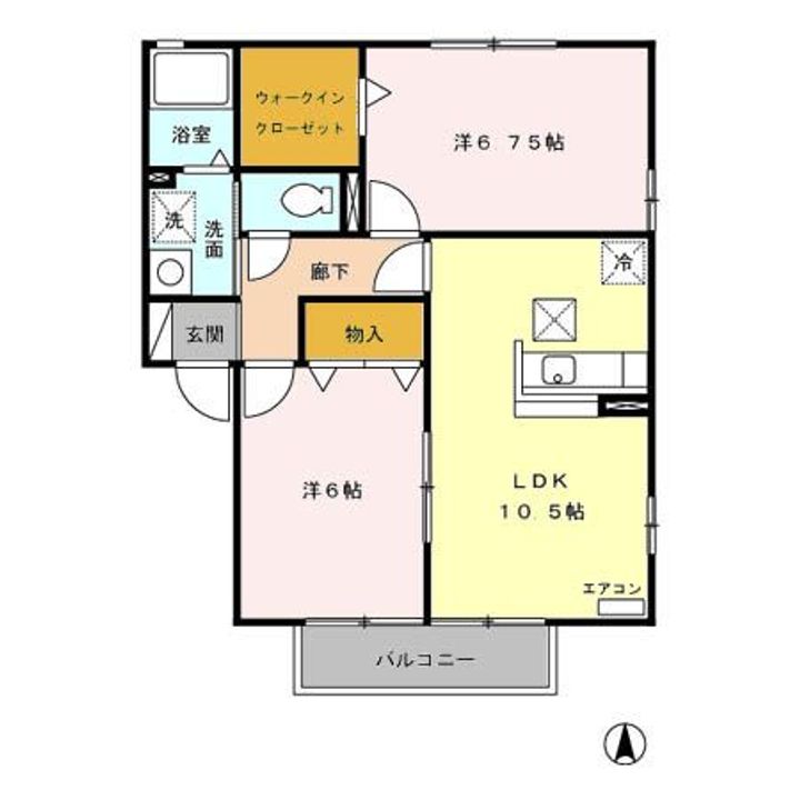 群馬県前橋市箱田町(アパート)の賃貸物件の間取り