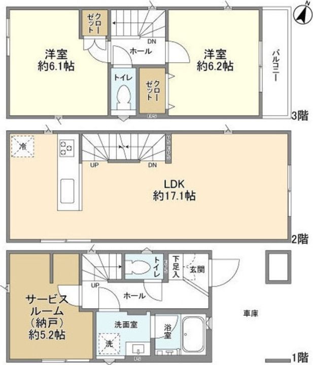 神奈川県相模原市南区上鶴間本町2(一戸建)の賃貸物件の間取り