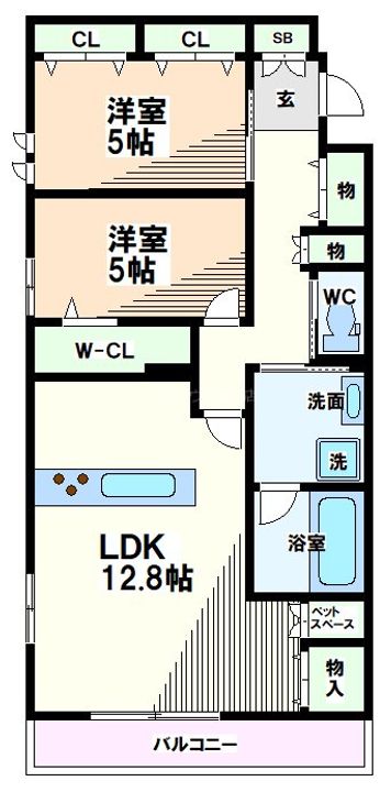 東京都国分寺市富士本3(マンション)の賃貸物件の間取り
