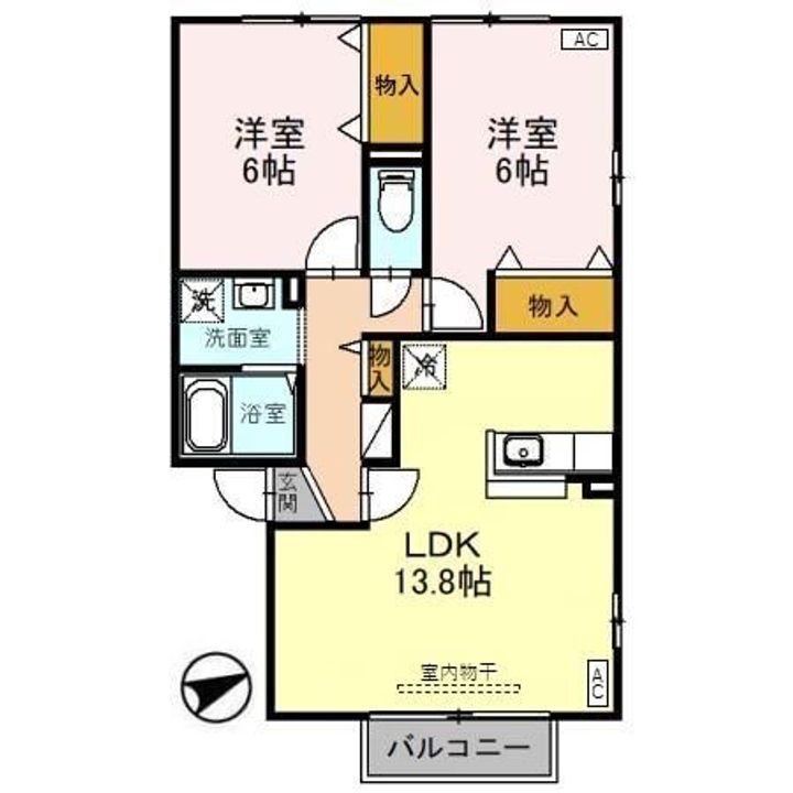 ソレアード Bの間取り