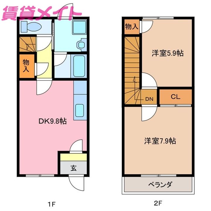 三重県伊賀市上野福居町(一戸建)の賃貸物件の間取り