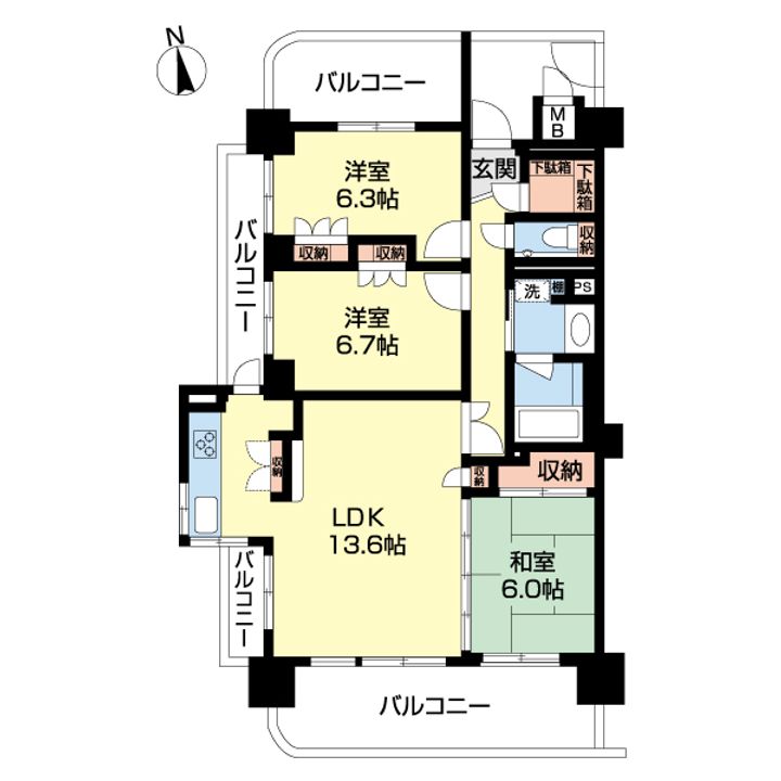 アルファステイツ桜町の間取り