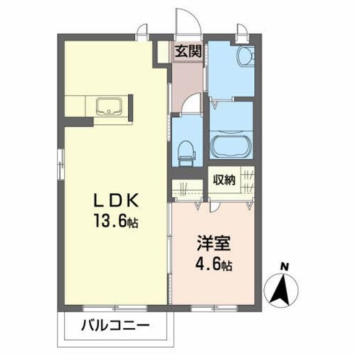 福島県いわき市好間町下好間字手倉(アパート)の賃貸物件の間取り