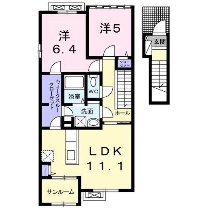 兵庫県豊岡市梶原(アパート)の賃貸物件の間取り