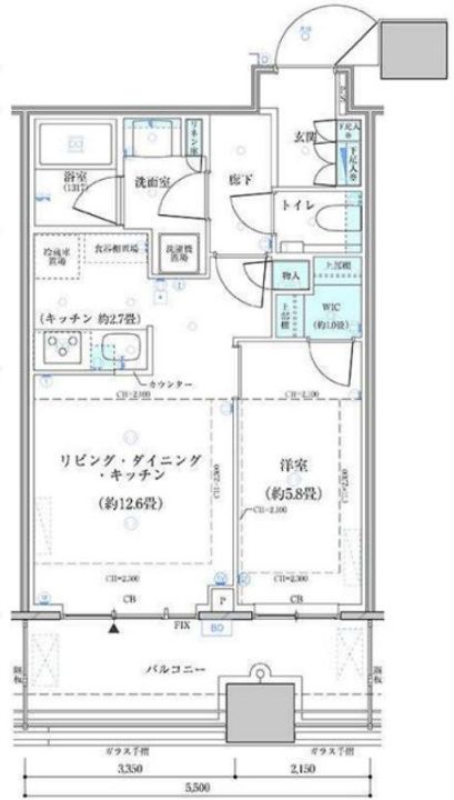 東京都中央区勝どき4(マンション)の賃貸物件の間取り