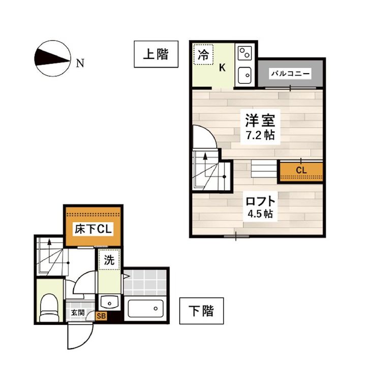 熊本県熊本市西区池田1(アパート)の賃貸物件の間取り