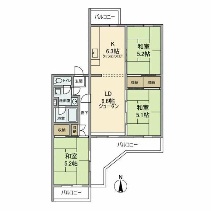 神奈川県海老名市さつき町(マンション)の賃貸物件の間取り