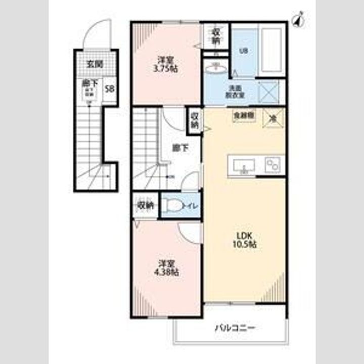 埼玉県鴻巣市加美3(アパート)の賃貸物件の間取り
