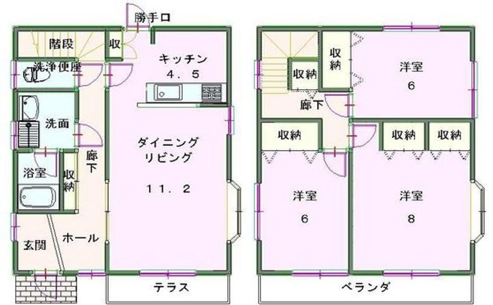 岡山県岡山市南区新保(一戸建)の賃貸物件の間取り