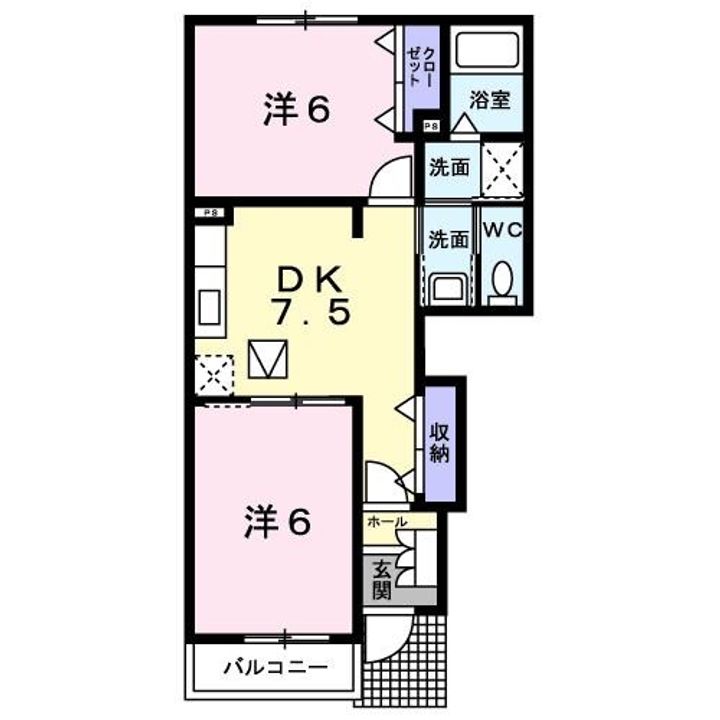 新潟県見附市市野坪町(アパート)の賃貸物件の間取り