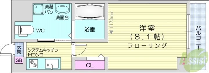 エルスタンザ仙台八幡の間取り