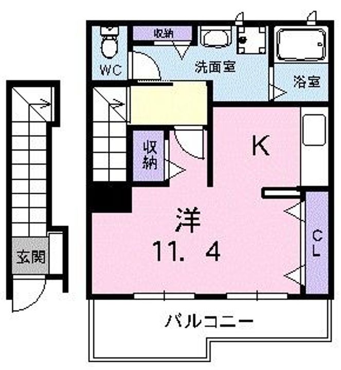 大阪府泉大津市宮町(アパート)の賃貸物件の間取り