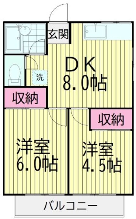 東京都大田区南雪谷2(アパート)の賃貸物件の間取り