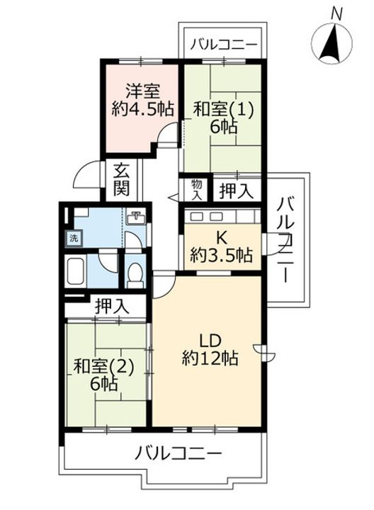 URグリーンタウン槇島の間取り