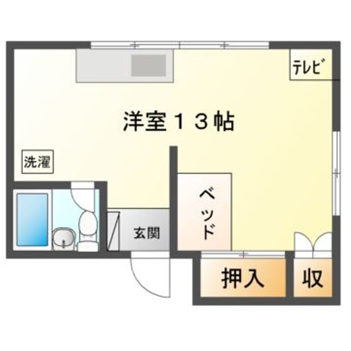 愛媛県宇和島市鶴島町(マンション)の賃貸物件の間取り