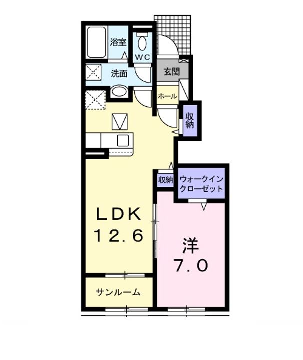 山口県防府市大字高井(アパート)の賃貸物件の間取り