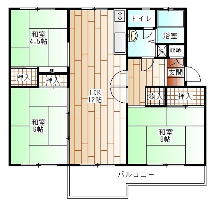 六ッ川台団地2-1号棟の間取り