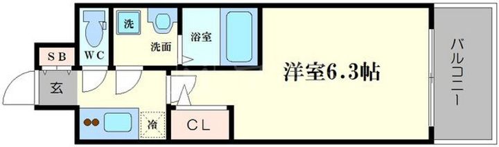 エスリード難波セントラルの間取り