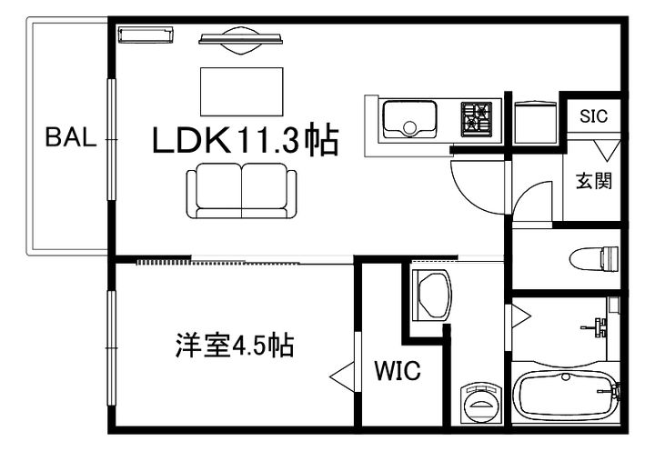 ブランシャールTsCOURT東札幌の間取り