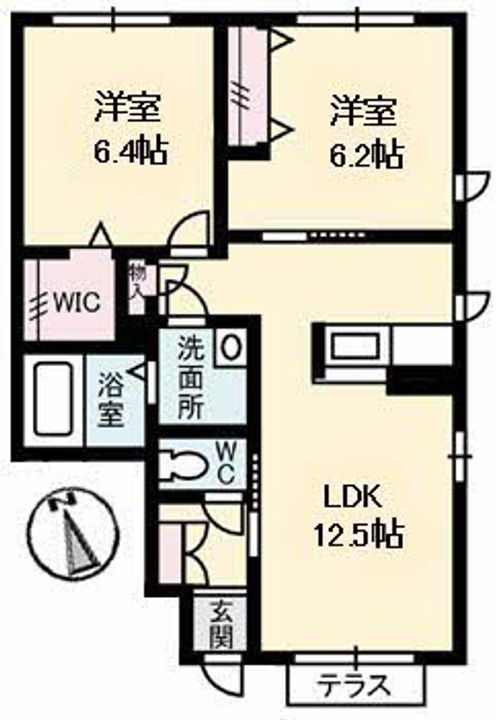 広島県福山市川口町4丁目の賃貸アパートの間取り