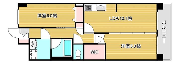 大阪府大阪市浪速区浪速西1(マンション)の賃貸物件の間取り