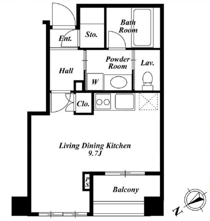 東京都港区高輪3(マンション)の賃貸物件の間取り