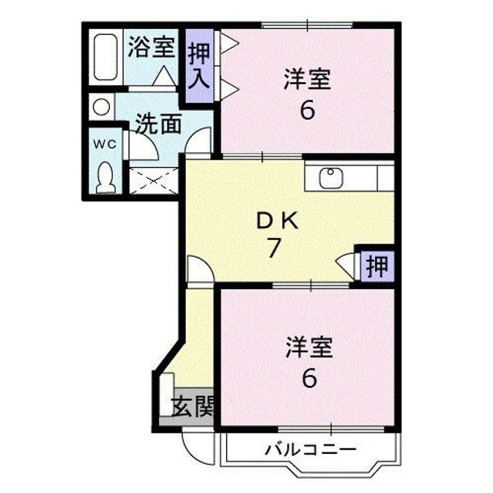 広島県廿日市市丸石4の賃貸アパートの間取り
