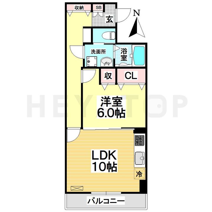 愛知県名古屋市瑞穂区姫宮町2(マンション)の賃貸物件の間取り