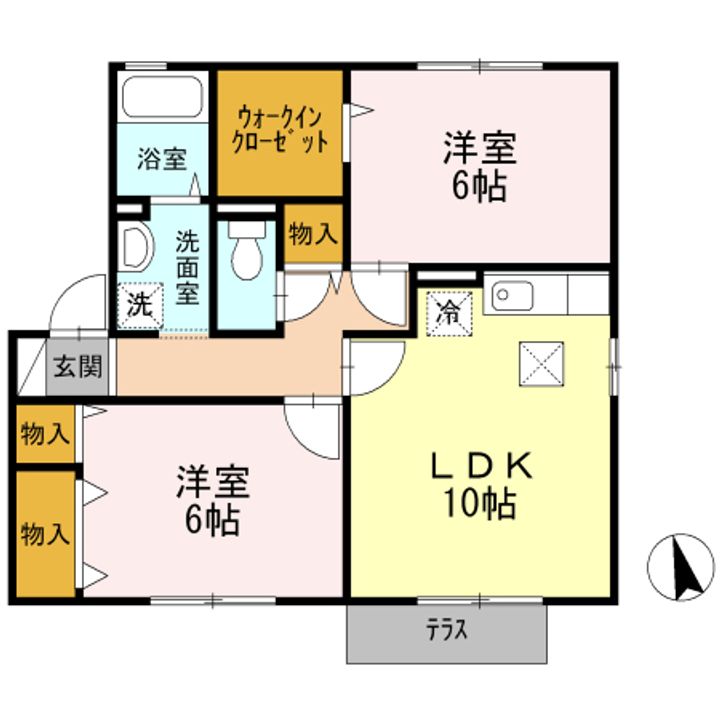 広島県福山市東手城町4(アパート)の賃貸物件の間取り