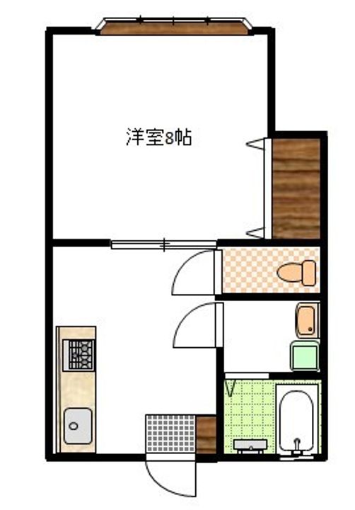 福島県会津若松市北滝沢2(アパート)の賃貸物件の間取り