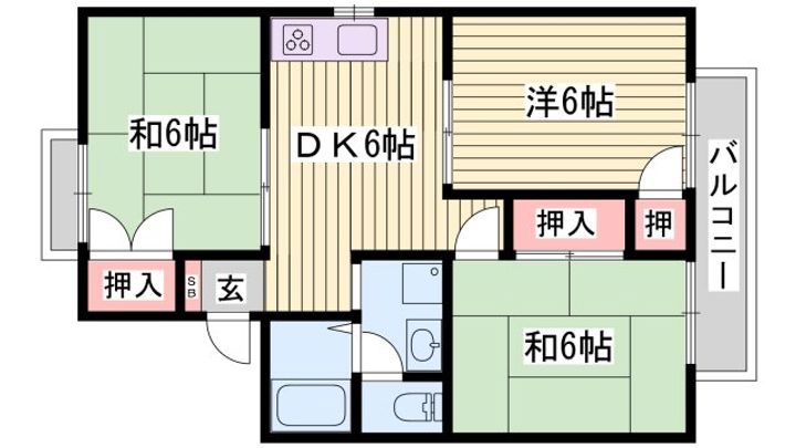 ハイツ梅ヶ枝の間取り