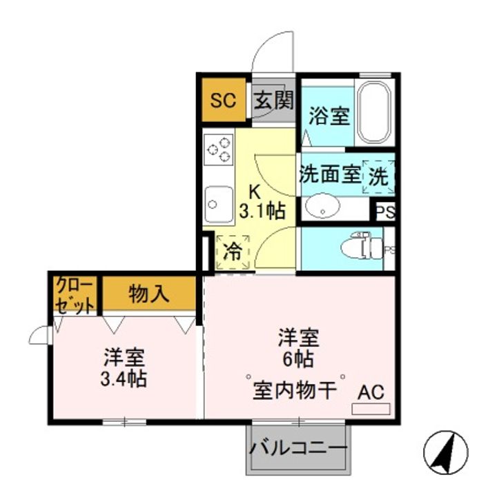 スフィーダ エル モンド Aの間取り