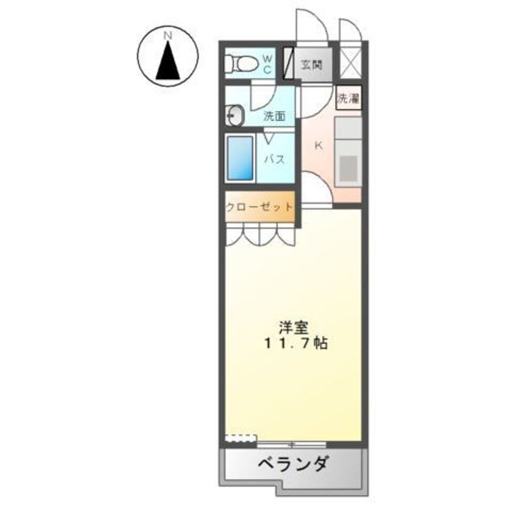 栃木県佐野市高萩町(アパート)の賃貸物件の間取り