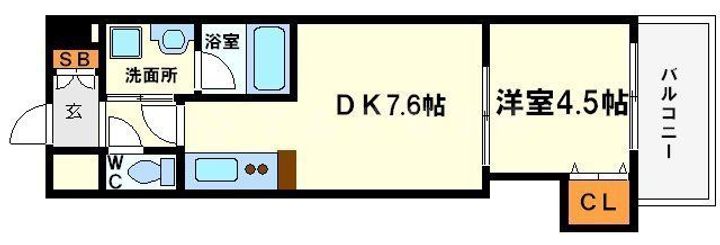 ルクレ新大阪レジデンスの間取り