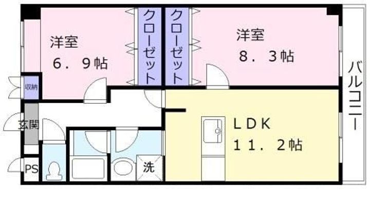 滋賀県彦根市西沼波町(マンション)の賃貸物件の間取り