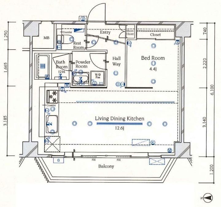 東京都新宿区内藤町(マンション)の賃貸物件の間取り