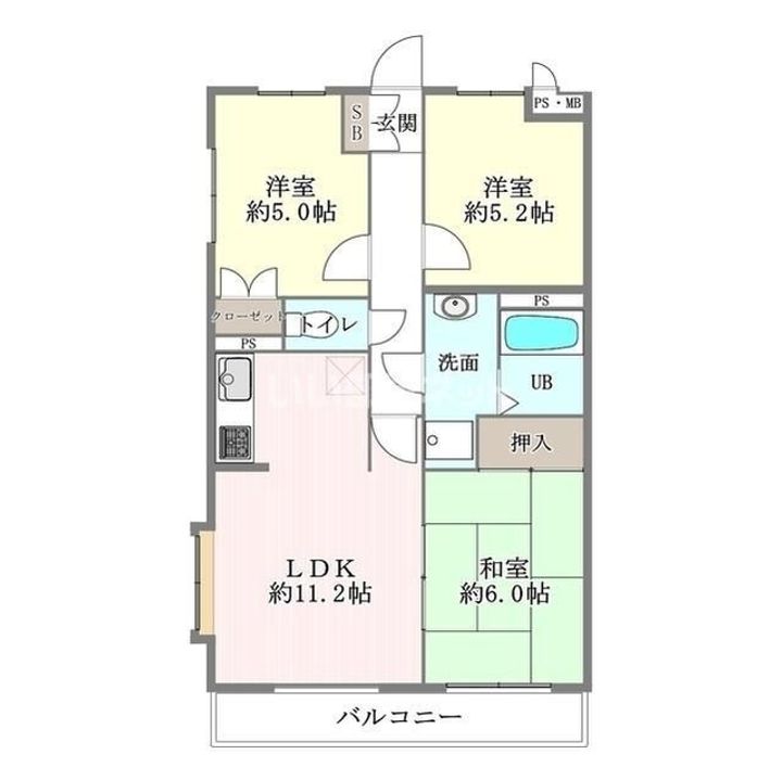 埼玉県本庄市朝日町1(マンション)の賃貸物件の間取り
