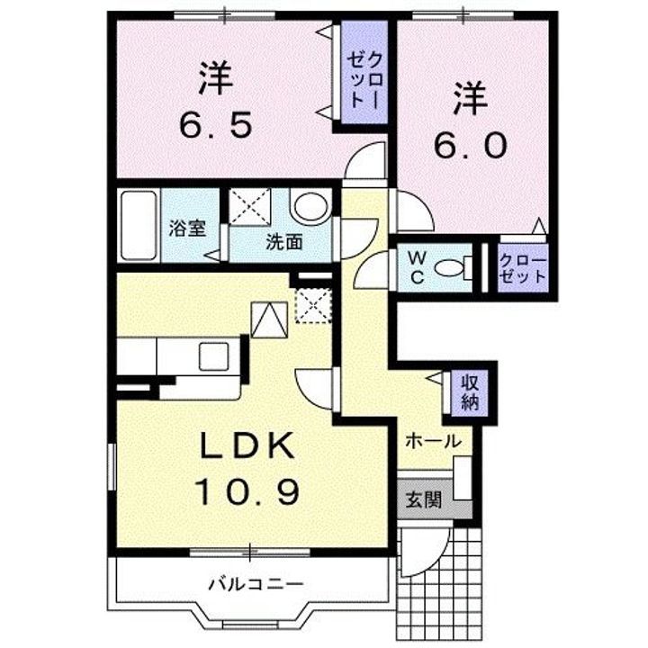 群馬県高崎市島野町(アパート)の賃貸物件の間取り
