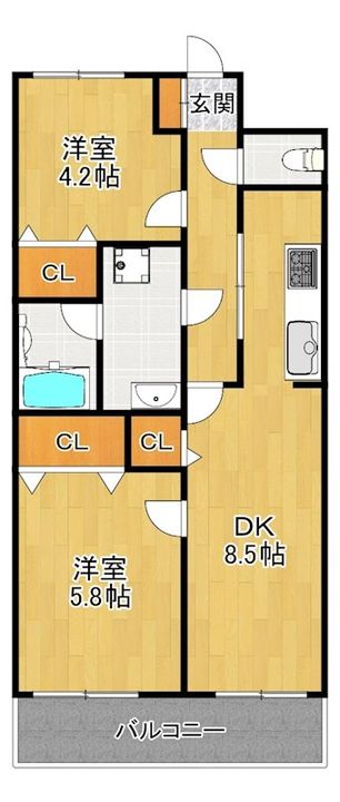 神奈川県川崎市川崎区桜本1(マンション)の賃貸物件の間取り