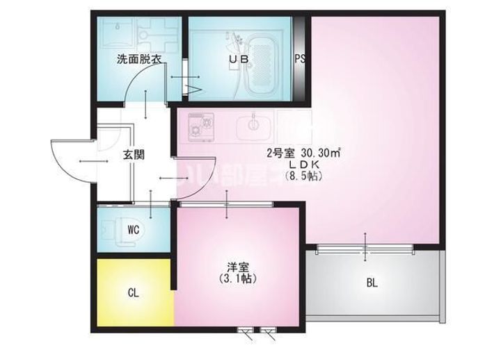 埼玉県越谷市北越谷3(アパート)の賃貸物件の間取り