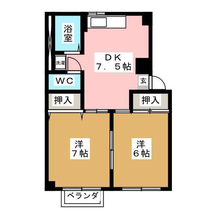 平野ハイツ Bの間取り
