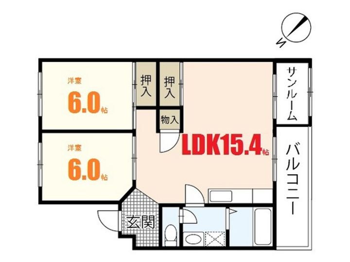 カルチェ堀田No.1の間取り