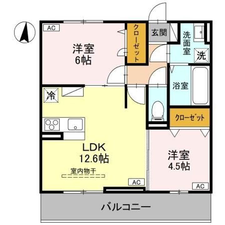 埼玉県さいたま市中央区大戸1(アパート)の賃貸物件の間取り