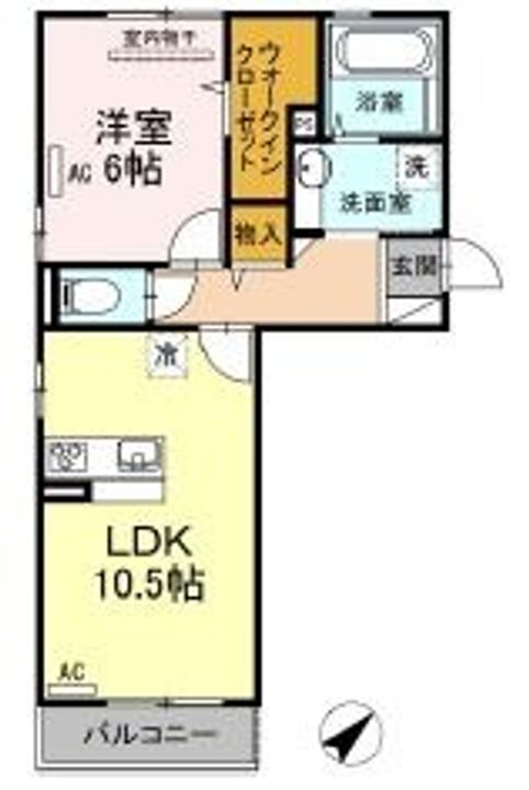岡山県倉敷市老松町2(アパート)の賃貸物件の間取り