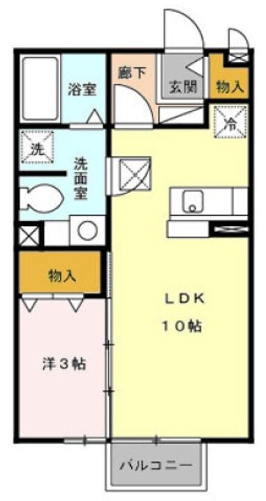 神奈川県小田原市中里(アパート)の賃貸物件の間取り