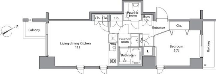 東京都港区麻布台3(マンション)の賃貸物件の間取り