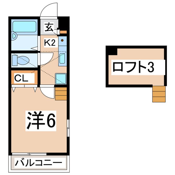 福島県郡山市大槻町字古屋敷(アパート)の賃貸物件の間取り